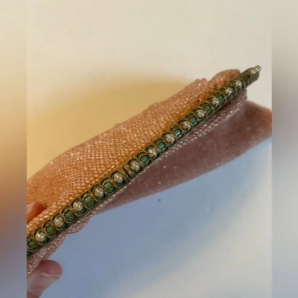 Vintage Beaded Pink Clutch